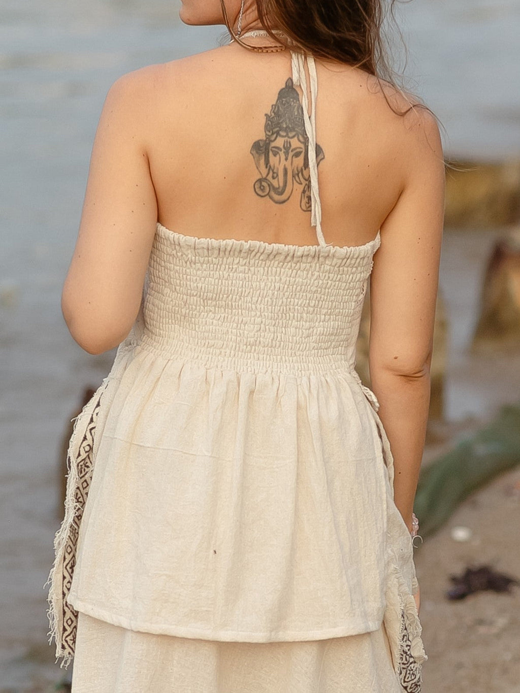 Bohemian Halter Tassel Asymmetric Top