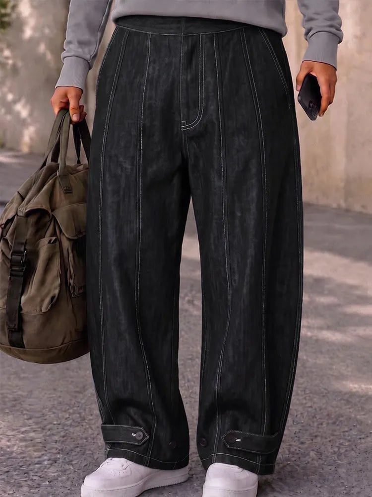 Versatile 100% Cotton Denim Style Pants