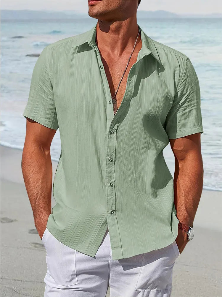 Loose Fit Textured 100% Cotton Shirt