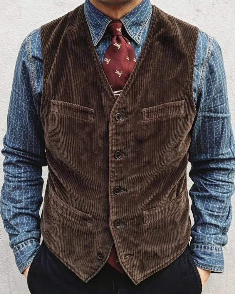 Vintage Brown Wide©\Wale Corduroy Vest