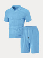 Breathable Vertical Stripe Matching Set
