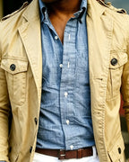 Vintage Khaki Cotton Multi©\Pocket Safari Field Jacket