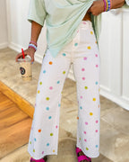 Rainbow Dot Wide Leg Pants