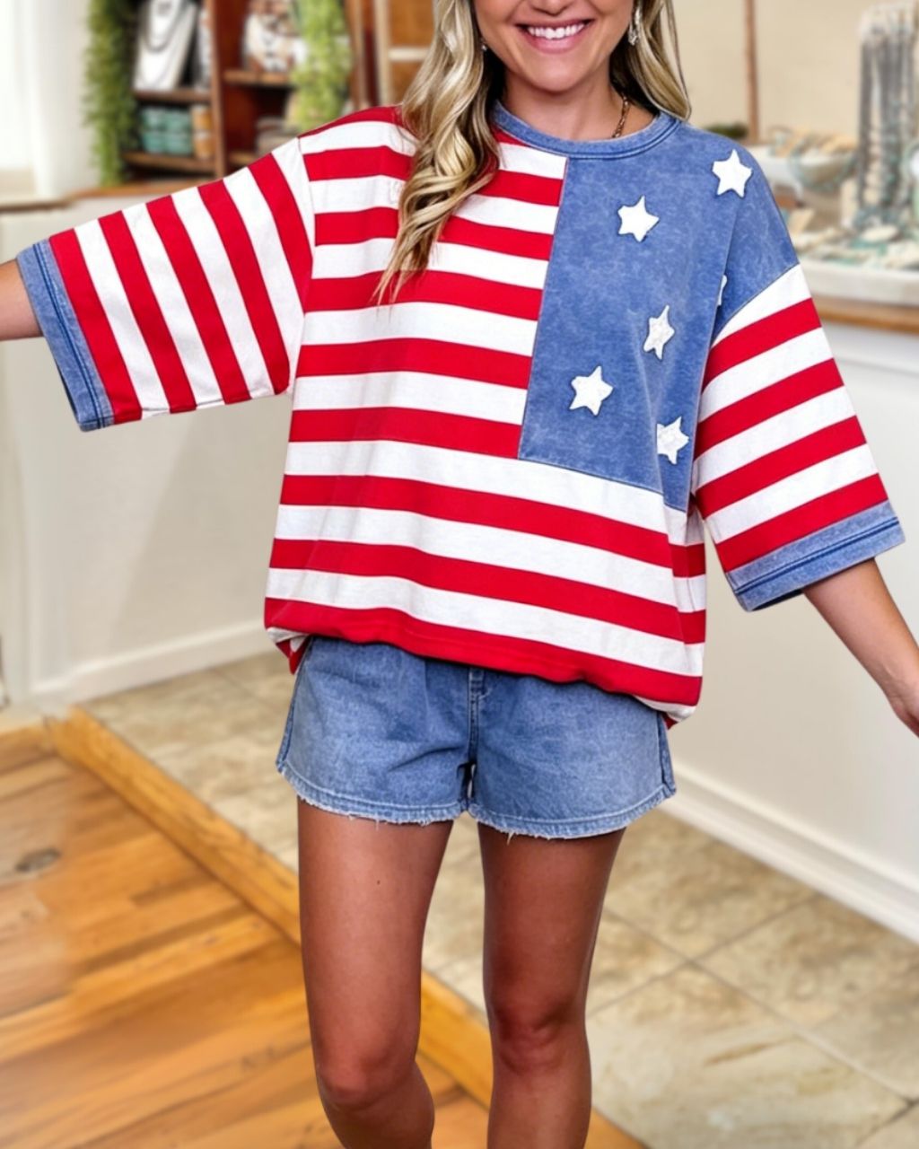 Independence Day Striped Top