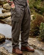 Vintage Charcoal©\Gray Pinstripe Pleated Cargo Field Trousers
