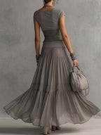 Casual Bohemian Short-sleeve T-shirt And Skirt Two-piece Set
