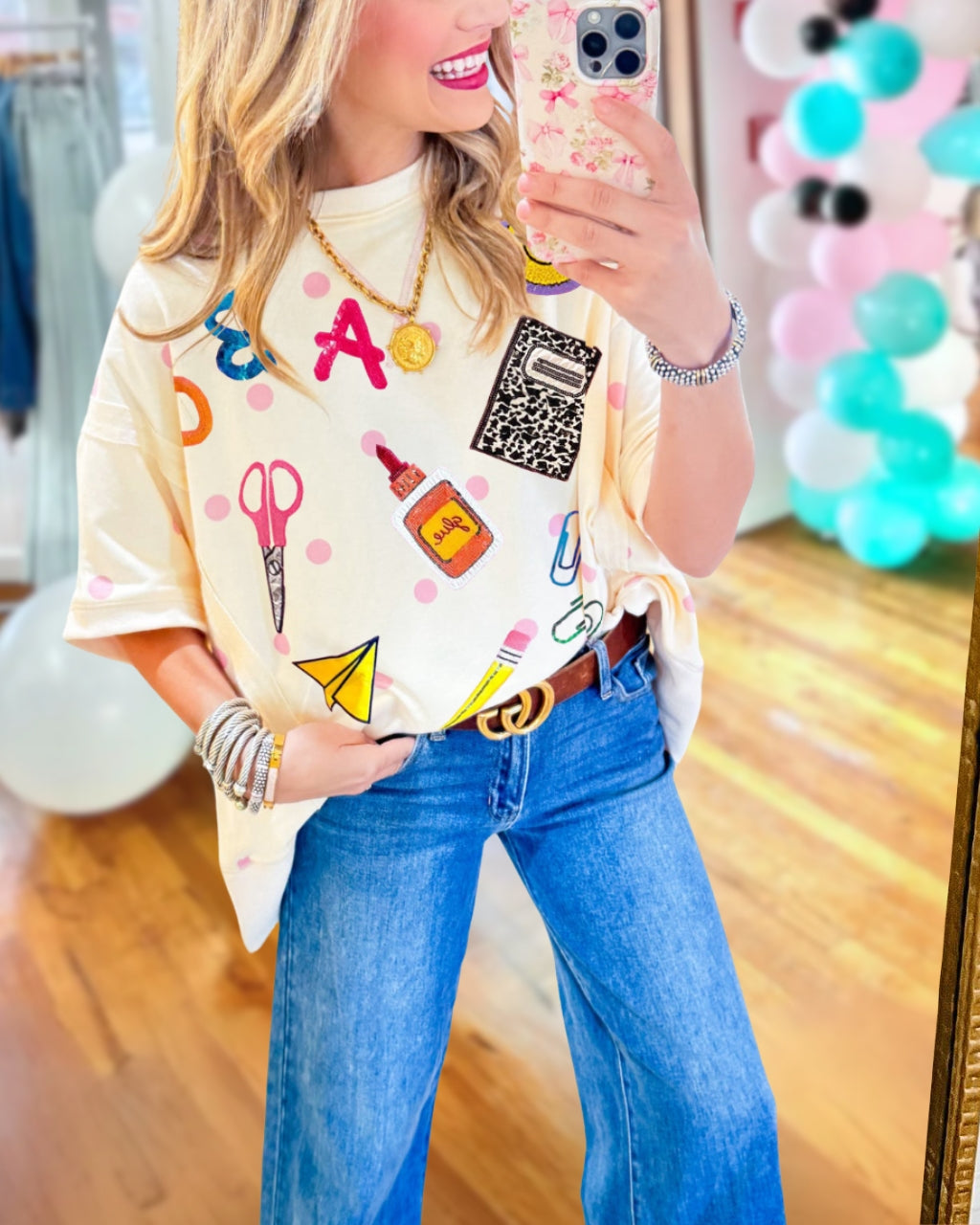 Stationery Sequined Polka Dot Top