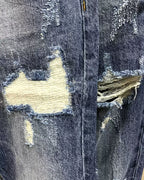 Vintage Ripped Distressed Tapered Balloon Denim Pants