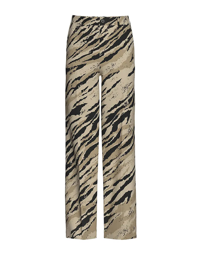 Retro Beige Tiger Print Double-breasted 2-piece Suit