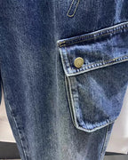 Vintage Washed Cargo Wide©\Leg Denim Pants