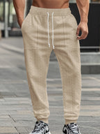 Casual Loose Fit Jacquard Jogging Pants