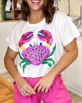 Colorful Crab Sequin T-Shirt