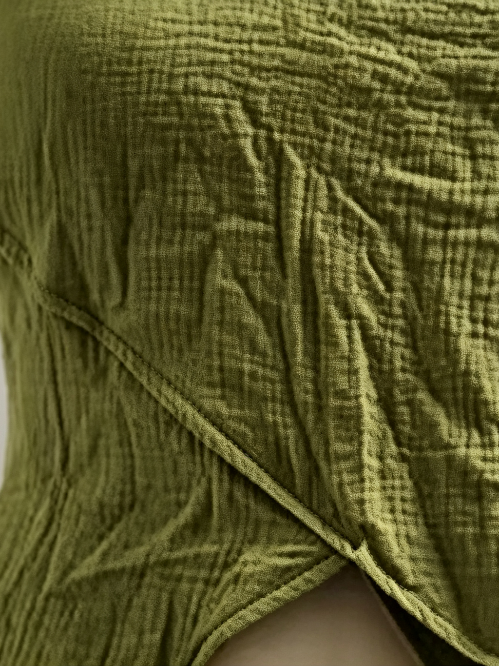 Braided Halter Neck Asymmetric Cotton Linen Top