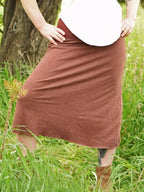 Fold-Over Waist Draped Midi Skirt