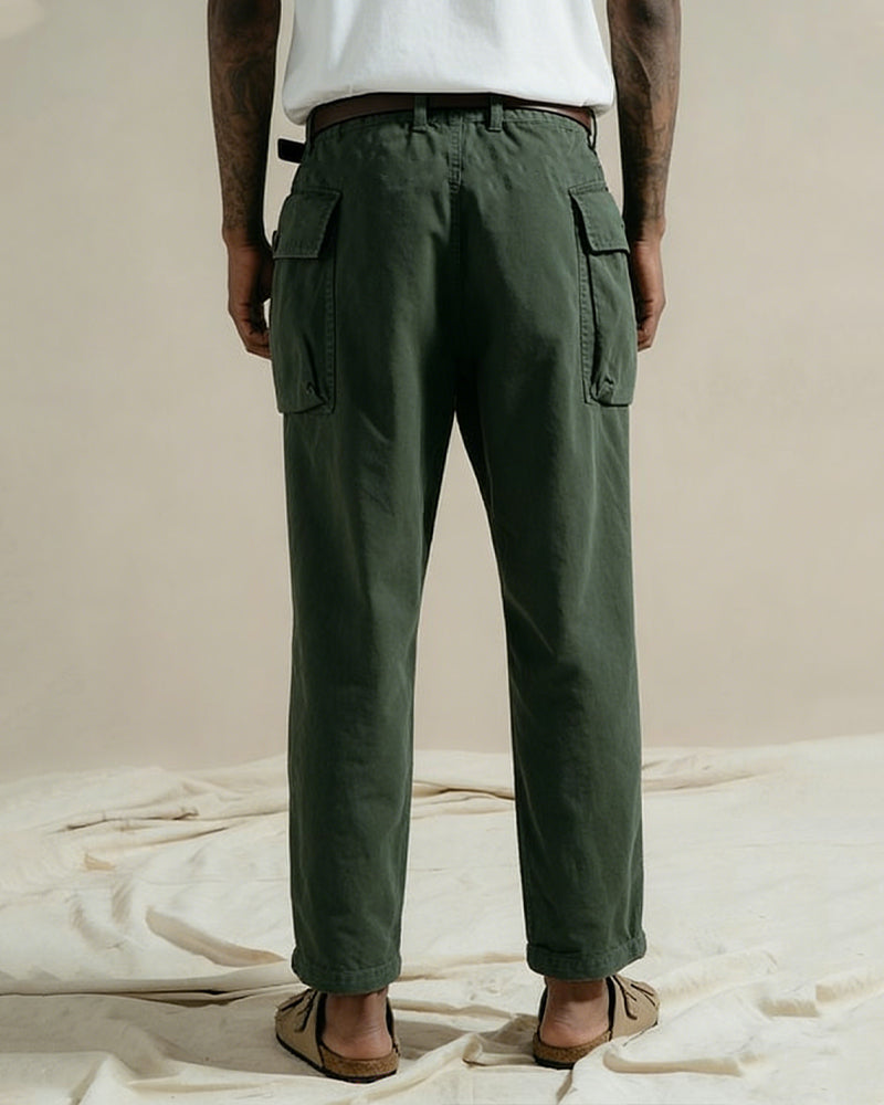 Retro Military Green Paratrooper Multi-pocket Cargo Pants