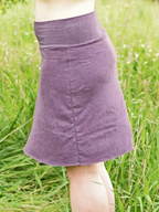 Fold-Over Waist Straight Raw Hem Knit Mini Skirt