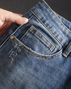 Vintage Panel Seam Biker Slim Tapered Zip©\Cuff Denim Pants