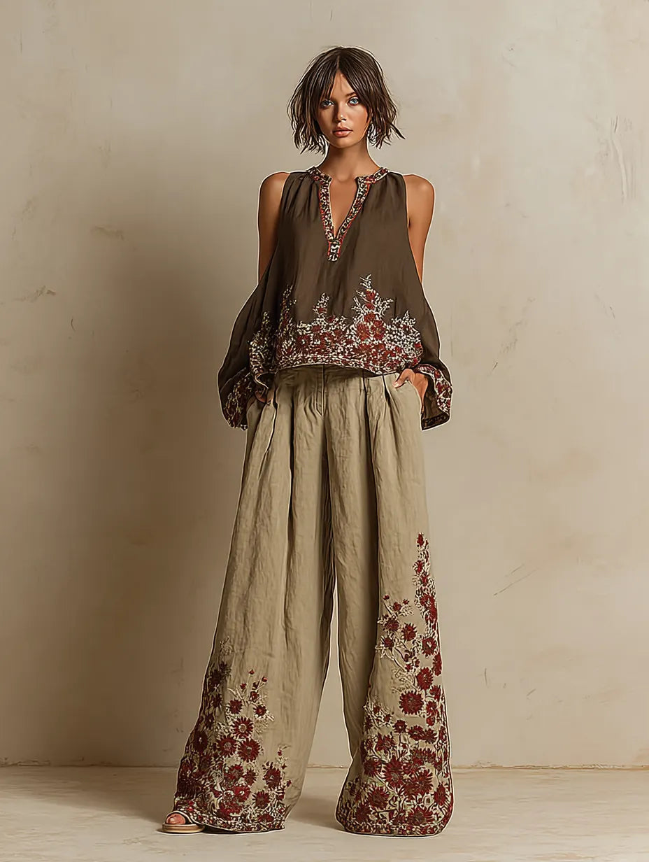 Women's Casual Elegant Linen Casual Set