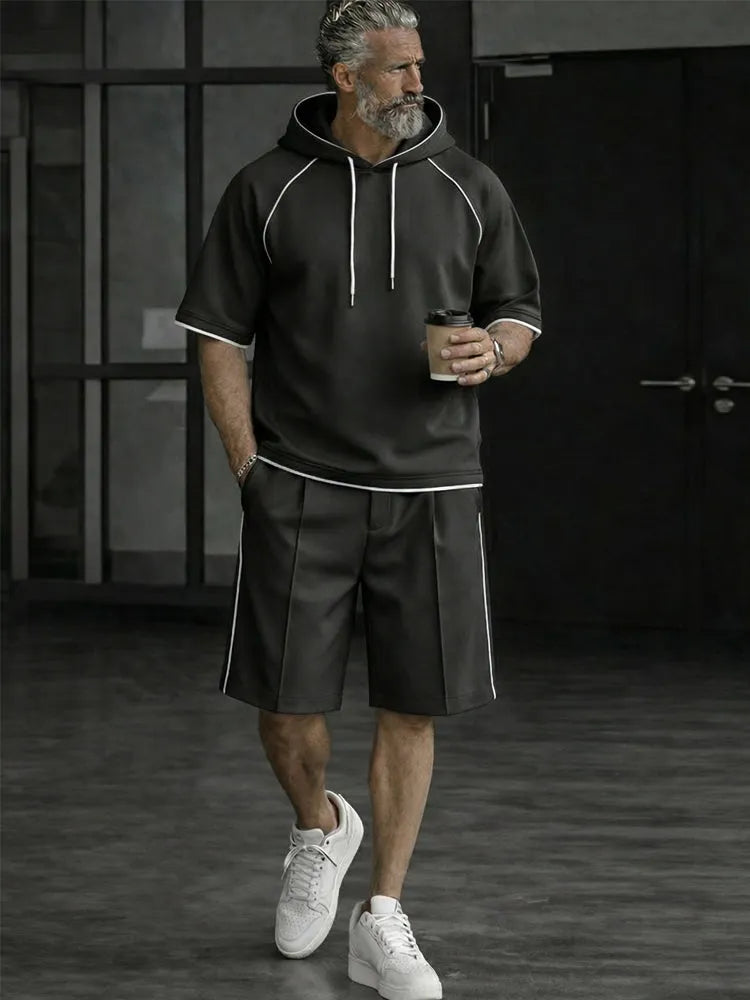 Relaxed Fit Contrast Stitch Tracksuit Set