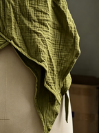 Braided Halter Neck Asymmetric Cotton Linen Top