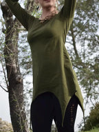 Long Sleeve Pixie Pointy Top - Cotton Boho Festival Top