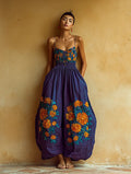Women's Soft Casual Fashion Sleeveless Purple  Jumpsuit