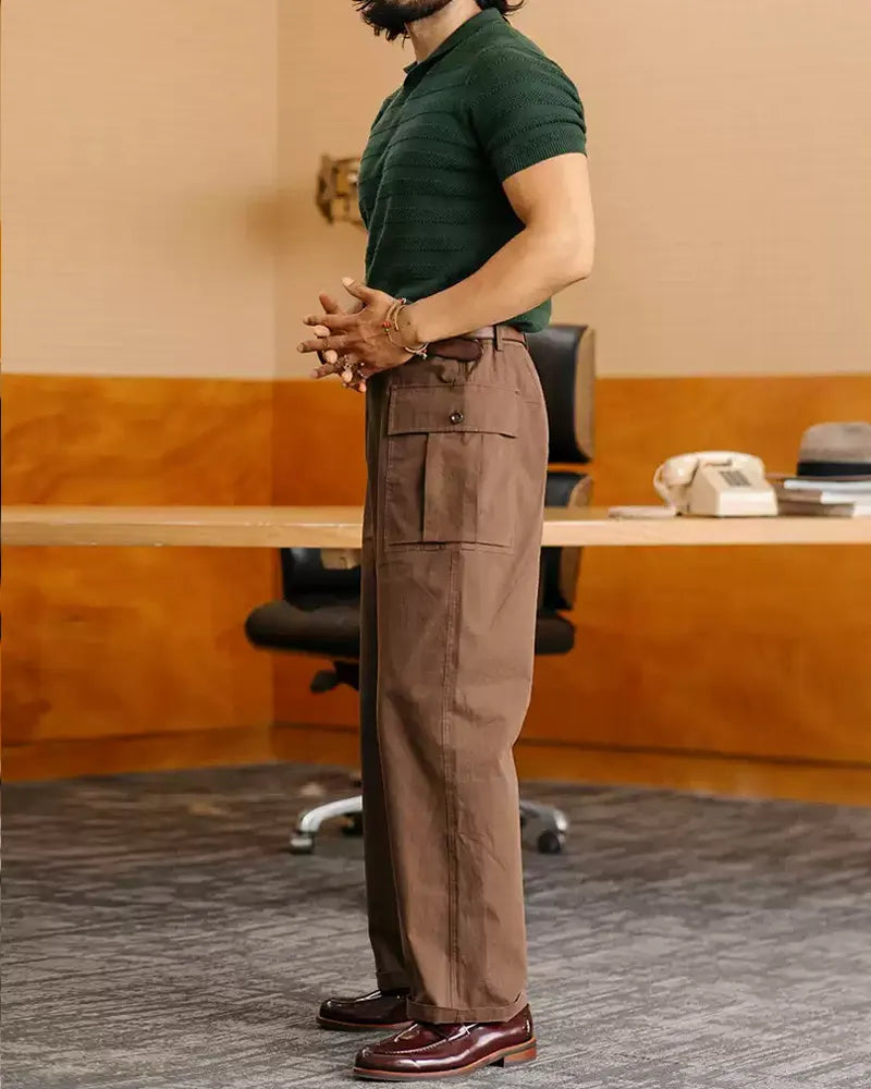 Vintage Chocolate©\Brown Wide©\Leg Field Cargo Trousers