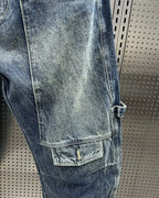 Vintage Washed Multi©\Patch©\Pocket Cargo Denim Pants