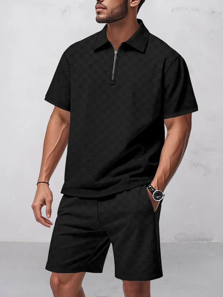 Timeless Checkered Shirt Shorts Set