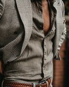 Retro Unstructured Glen Plaid Casual Blazer