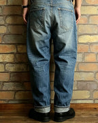 Vintage Washed Selvedge Loose Straight Jeans
