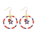 Independence Day Beaded Star Earrings