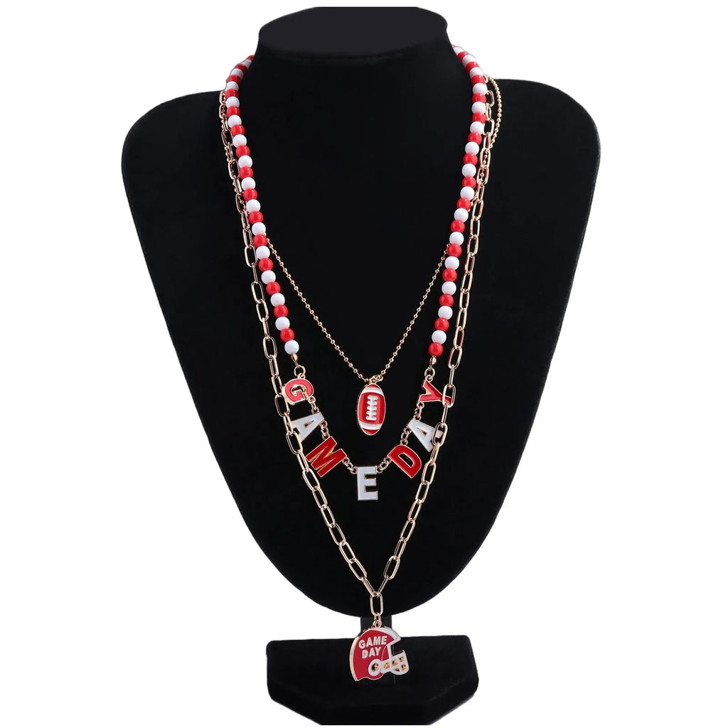 Football Helmet Stacking Design Necklace