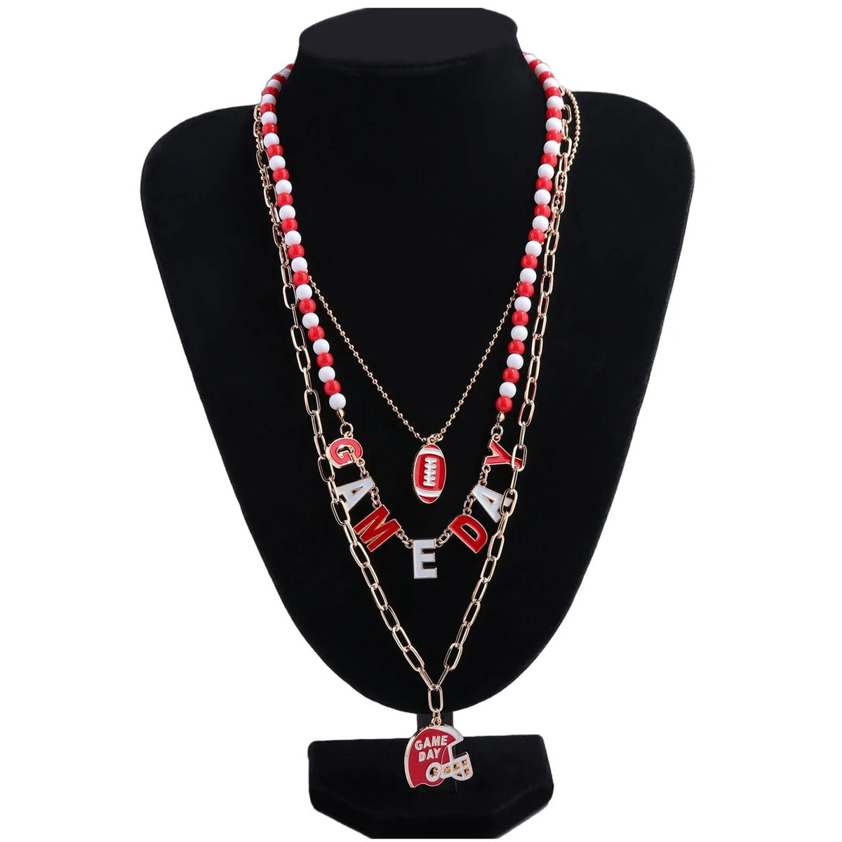 Football Helmet Stacking Design Necklace