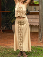 Tribal Long Skirt, Ethnic Clothing, A Line Skirt, Block Print Skirt, Earthy Clothing