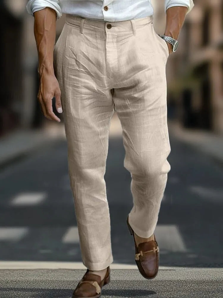 Essential Regular Fit Cotton Linen Pants