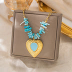 Coral Branch Heart Pendant Necklace