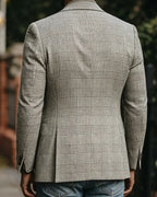 Retro Unstructured Glen Plaid Casual Blazer