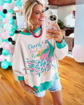 Bird Bam Wave Hem Sweatshirt