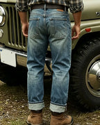 Vintage Light Blue Washed Straight Leg Jeans