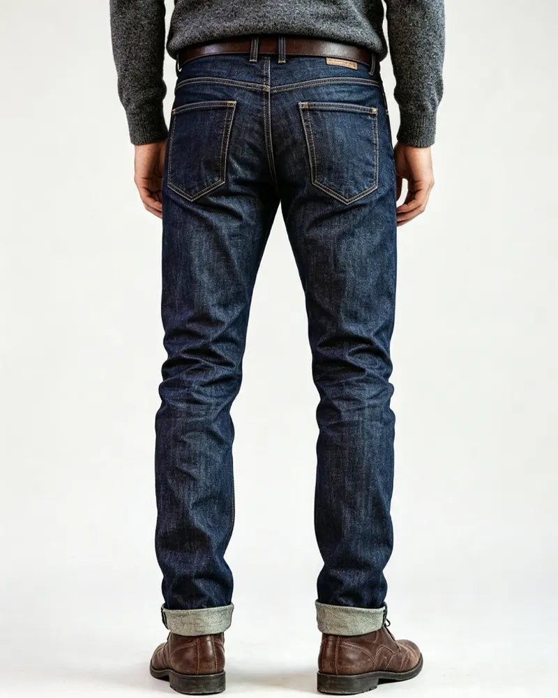 Vintage Dark Indigo Straight©\Leg Denim Jeans