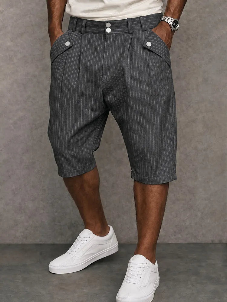 Smart Casual Summer Pinstripe Shorts