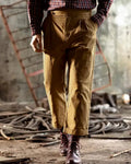 Vintage Khaki Cotton Twill High©\Waist Trousers