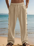 Linen Blend Straight Leg Pants