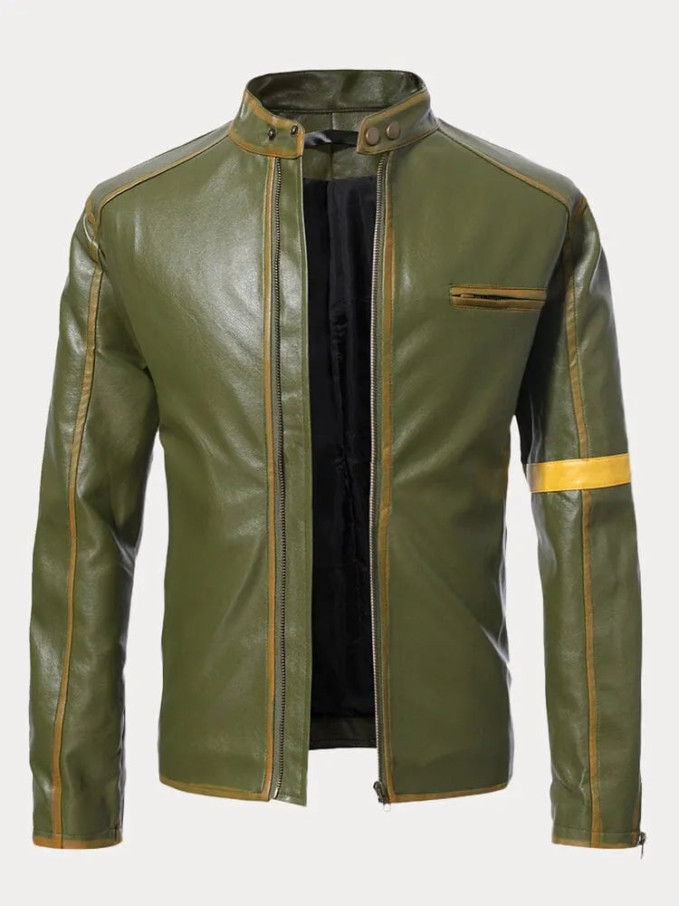 Stand Collar Punk Leather Jacket