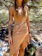 Tribal Print V-Neck Asymmetric Sleeveless Tank Dress