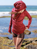 Long Sleeve Pixie Hood Top, Boho Festival Clothing, Hippie Elven Pullover, Fairy Bohemian Style