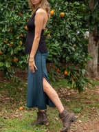 Long Pixie Skirt, Slit Skirt
