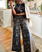 Chic Leopard Wide-leg Pants
