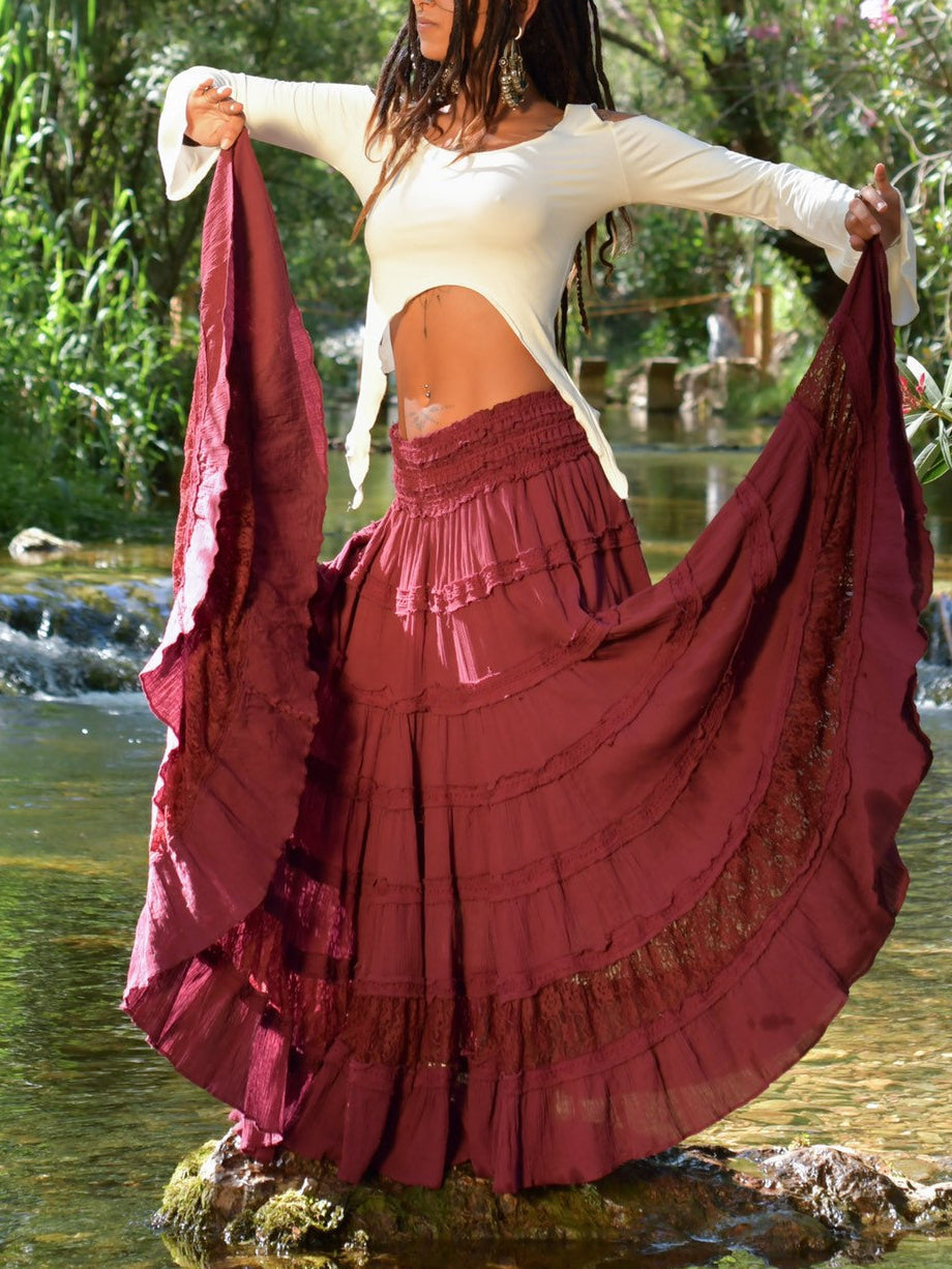 Fairy Top with Flare Sleeves ¨C Boho Pixie Festival Clothing, Elven Goddess Style